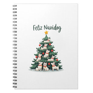 Cuaderno Feliz Navidog Camiseta de Navidad Perro, Divertida