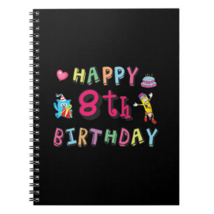 Cuaderno Feliz octavo cumpleaños. 8 años al día.