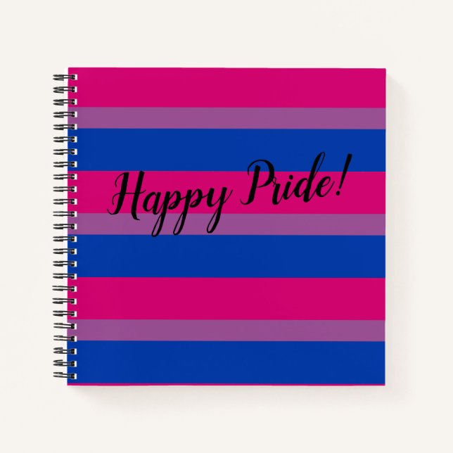Cuaderno Feliz Orgullo de Bandera Bisexual (Anverso)