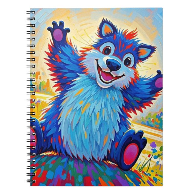 Cuaderno Feliz oso gracioso Resumen arte animal lindo (Frente)