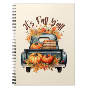 Cuaderno Feliz otoño - Camión rústico con calabazas