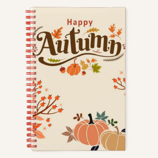 Cuaderno Feliz otoño, temporada de calabazas, Halloween