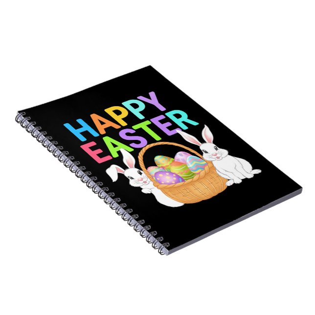 Cuaderno Feliz Pascua 2025 Huevos Conejo Conejo Cute (Lado Derecho)