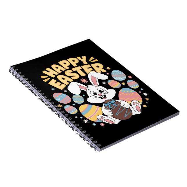 Cuaderno Feliz Pascua 2025 Huevos Conejo Conejo Cute (Lado Derecho)