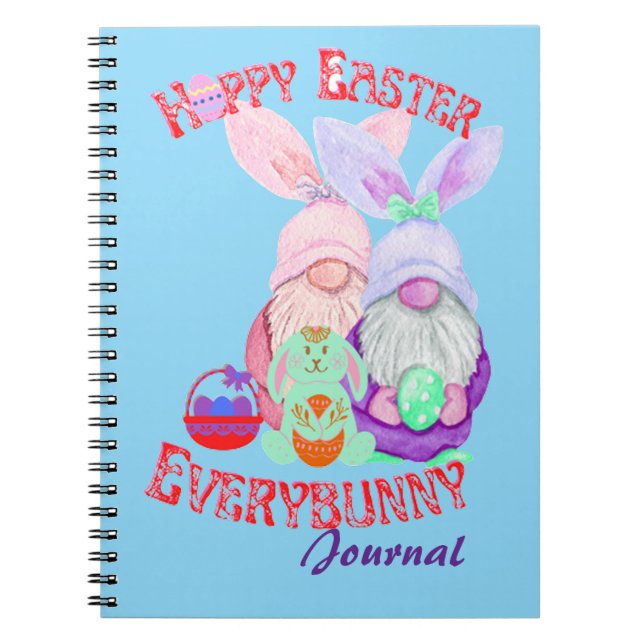 Cuaderno Feliz Pascua a todos los conejitos y gnomos (Frente)