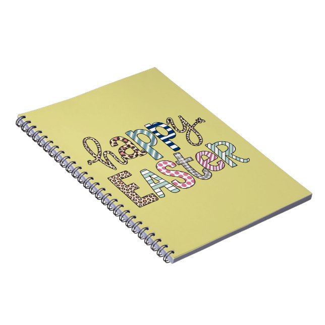 Cuaderno Feliz Pascua Conejo Floral Lindo Primavera Leopard (Lado Derecho)