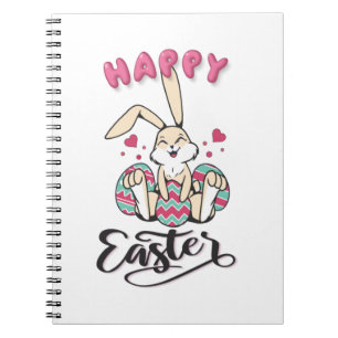Cuaderno Feliz Pascua desde el encantador conejo de Pascua