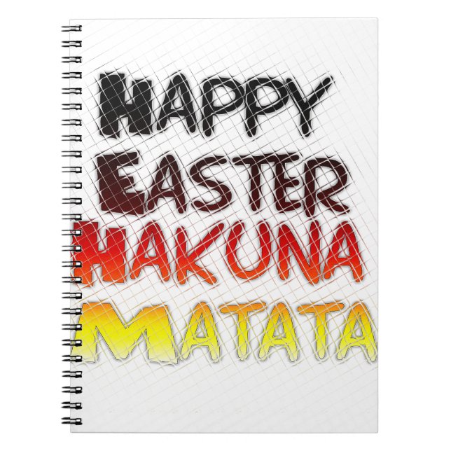 Cuaderno Feliz Pascua: Diseño de Arte Textual Hakuna Matata (Frente)
