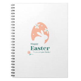 Cuaderno Feliz Pascua – Diseño floral de conejo y huevo