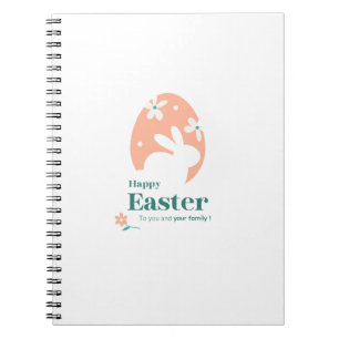 Cuaderno Feliz Pascua – Diseño floral de conejo y huevo
