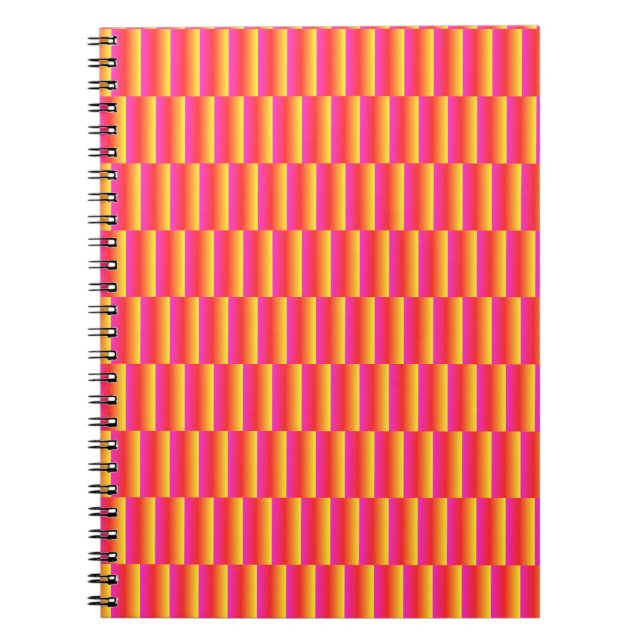 Cuaderno Feliz patrón de baldosas de arcoíris 3D (Frente)