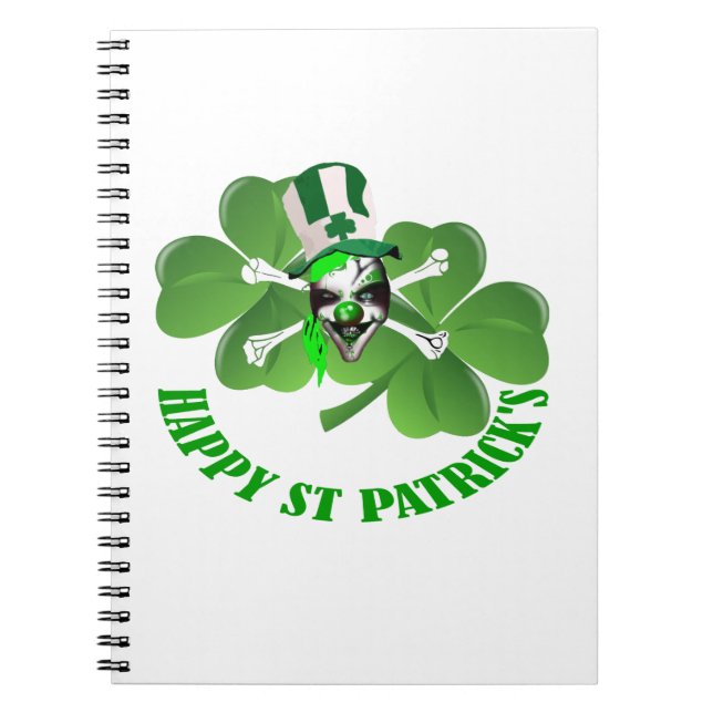 Cuaderno Feliz payaso aterrador de St Patrick (Frente)