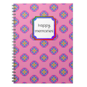 Cuaderno Feliz Recuerdos Estrella rosa Mandala Boho Noteboo