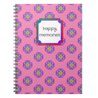 Cuaderno Feliz Recuerdos Estrella rosa Mandala Boho Noteboo