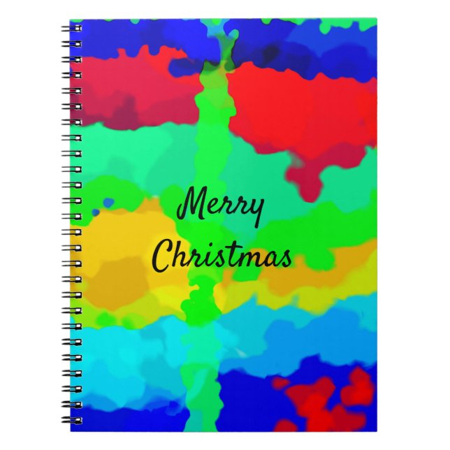 Cuaderno Feliz Regalo navideño Favor Tinta Splash Resumen (Frente)