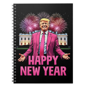 Cuaderno Feliz resolución de Trump para la víspera de año n
