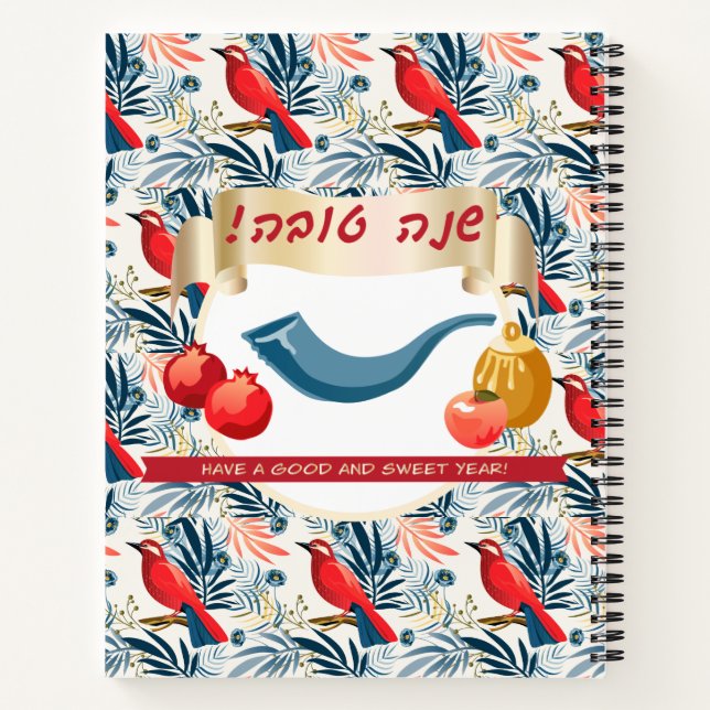 Cuaderno Feliz Rosh Hashanah Año Nuevo judío Miel y Apple (Reverso)