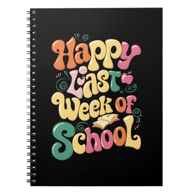 Cuaderno Feliz Última Semana De Escuela Maestros Estudiante (Frente)