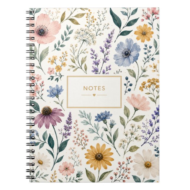 Cuaderno Femenino de Botánica de Flores Silvestres (Frente)
