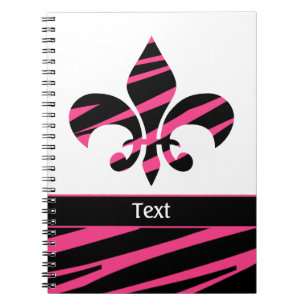 Cuaderno femenino personalizado de la flor de lis