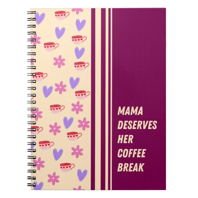 Cuaderno Feminine Stripes Mama Coffee Break Art (Frente)