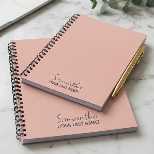 Cuaderno Feminino Minimalista Rosa Beige