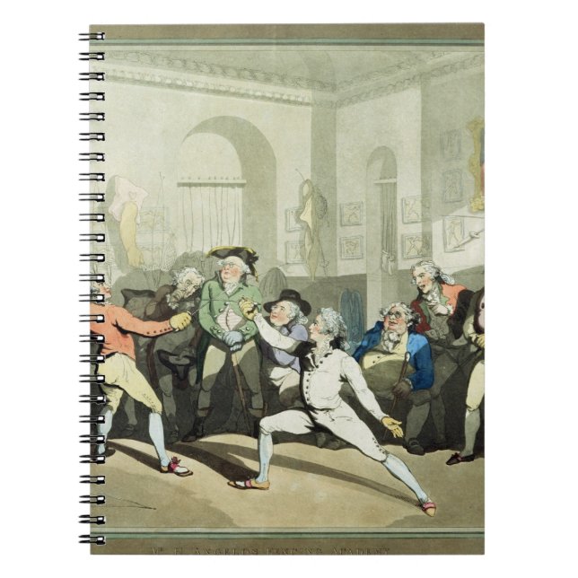 Cuaderno Fencing Academy de Sr. H Ángel, grabada por (Frente)