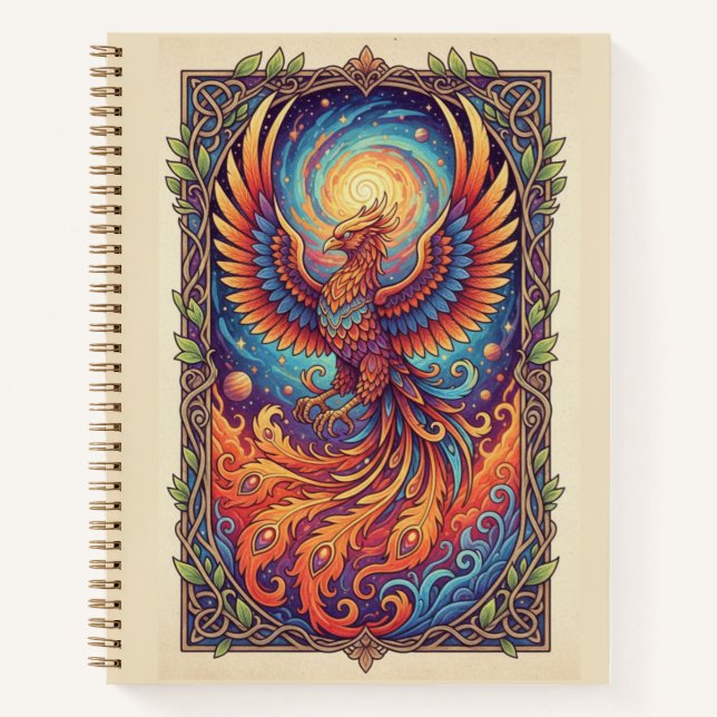 Cuaderno Fénix Celestial Renacimiento Zen enredo Galaxia (Anverso)