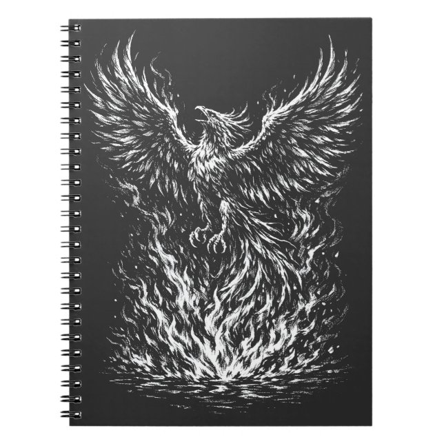 Cuaderno Fénix que se eleva de las llamas de BurnsInHell (Frente)