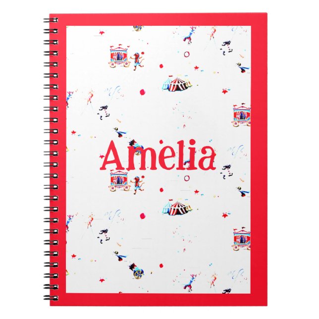 Cuaderno feria de circo personalizada inspirada en carnaval (Frente)