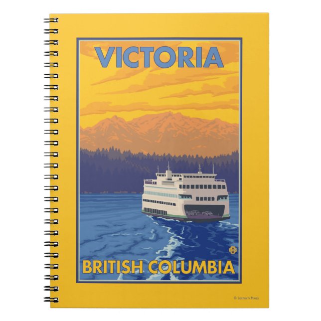 Cuaderno Ferry y montañas - Victoria, BC Canadá (Frente)