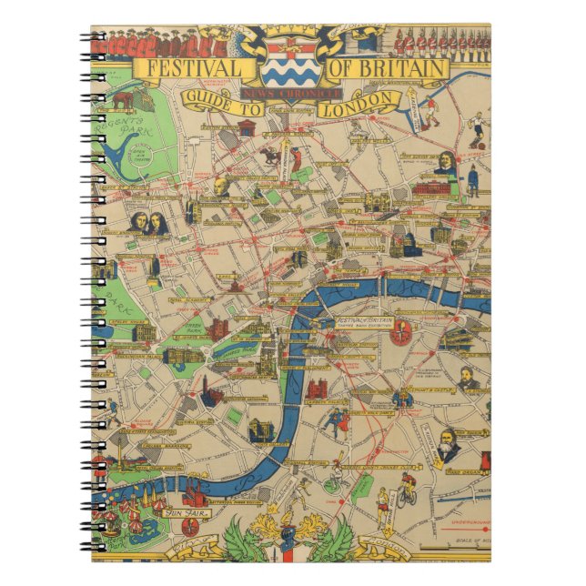 Cuaderno Festival de Gran Bretaña: Guía del mapa de Londres (Frente)