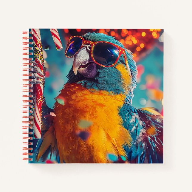 Cuaderno Festive Parrot with Sunglasses  (Anverso)