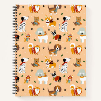 Cuaderno Festive Winter Puppy Scarves
