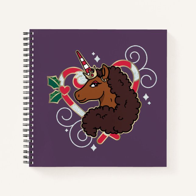 Cuaderno Festividad cardíaca de caramelo de caramelo Afro U (Anverso)