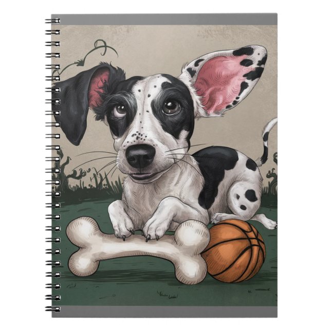 Cuaderno Festividad en la reunión de Halloween: Perro visto (Frente)