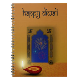 Cuaderno Festividad feliz Diwali fuegos artificiales - Cuad