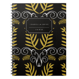 Cuaderno Festividad Foliage Art Deco Oro Moda Vintage