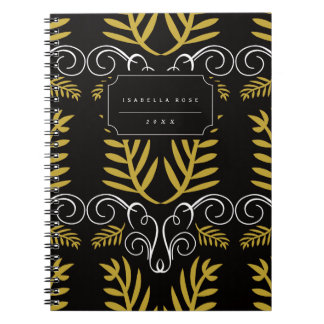 Cuaderno Festividad Foliage Art Deco Oro Moda Vintage