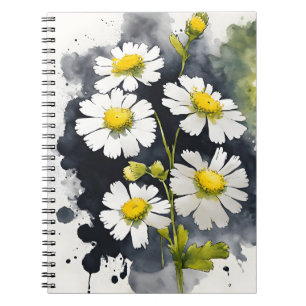 Cuaderno Feverfew - Flores de acuarela