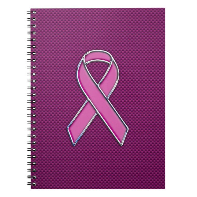 Cuaderno Fibra de carbono rosada del fucsia de la (Frente)