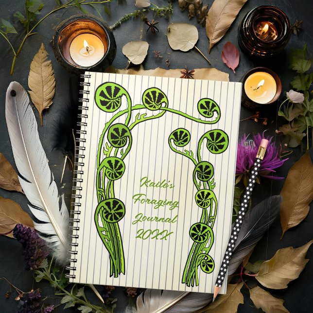 Cuaderno Fiddlehead Ferns Art Custom Spring Journal (Subido por el creador)