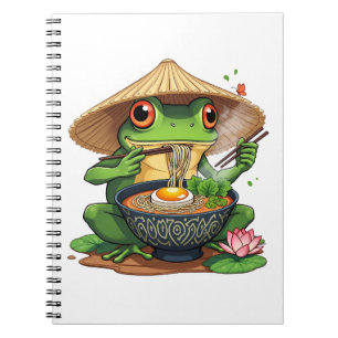 Cuaderno Fideos de rana estética japonesa Kawaii