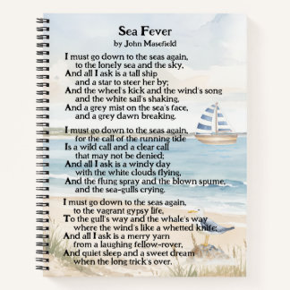 Cuaderno Fiebre del Mar Poema Náutico de John Masefield