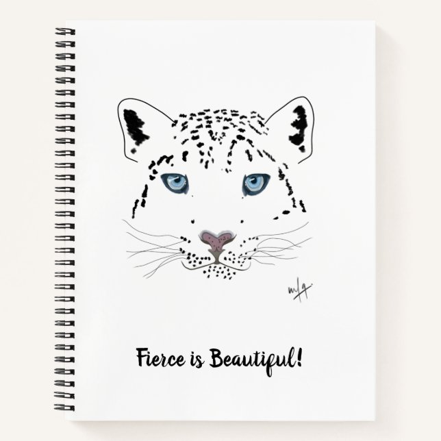 Cuaderno Fierce es hermoso leopardo de la nieve (Anverso)