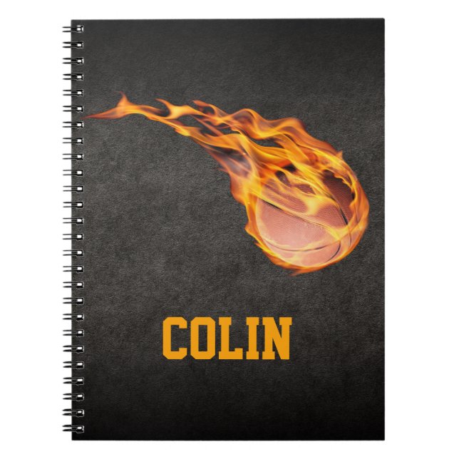 Cuaderno Fiery Basketball personalizado (Frente)
