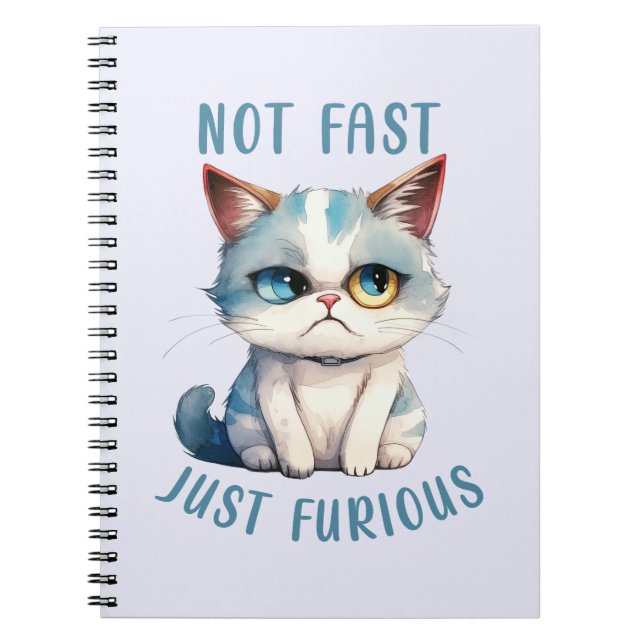 Cuaderno Fiery Feline Spirit - Diseño de gato enfurecido (Frente)