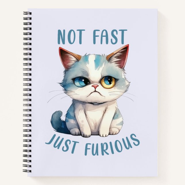 Cuaderno Fiery Feline Spirit - Diseño de gato enfurecido (Anverso)
