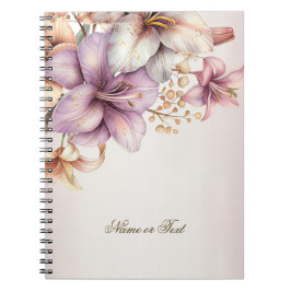 Cuaderno Fiesta acuarela Boho Flores rosas elegantes
