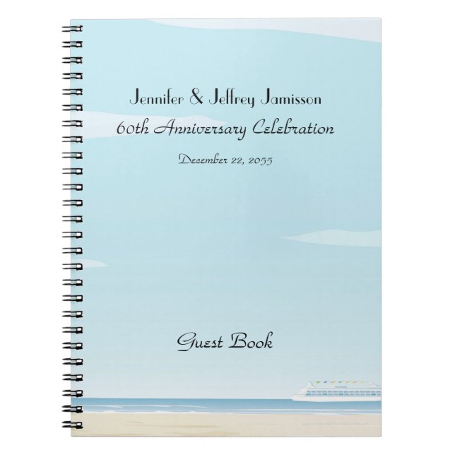 Cuaderno fiesta de Aniversario - Libro de invitados, barco  (Frente)